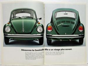 1973 VW Beetle La Coccinelle Sales Brochure - French Text