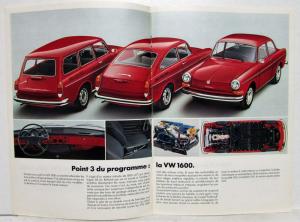 1973 VW Le Programme Full Line Sales Brochure - French Text