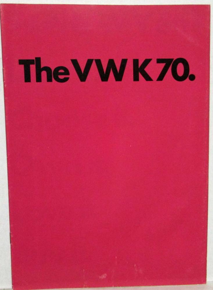 1973 Volkswagen VW K70 Pink Cover Sales Brochure