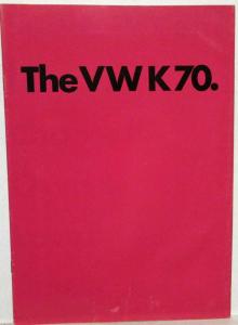 1973 Volkswagen VW K70 Pink Cover Sales Brochure
