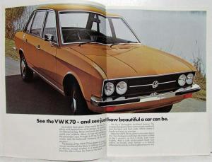 1973 Volkswagen VW K70 Pink Cover Sales Brochure