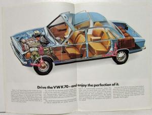 1973 Volkswagen VW K70 Pink Cover Sales Brochure