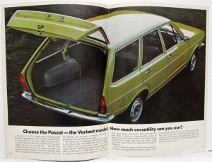 1973 VW The Passat Orange Cover Sales Brochure - Right-hand Drive