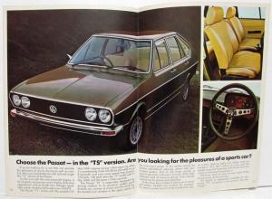 1973 VW The Passat Orange Cover Sales Brochure - Right-hand Drive