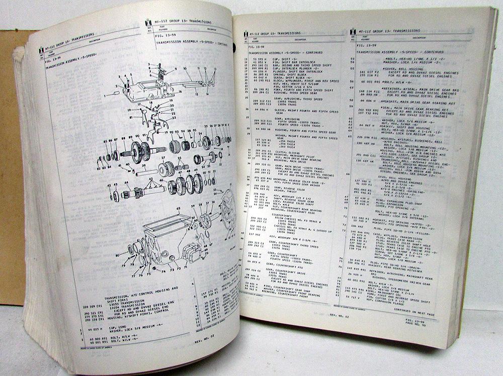 1966 1967 1968 International Truck Dealer Parts Catalog Book MT112 FD