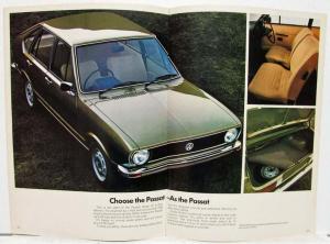 1974 VW Passat Orange Cover Sales Brochure - UK Market