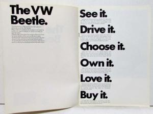 1974 VW Beetle Yellow Cover Sales Brochure - UK Market