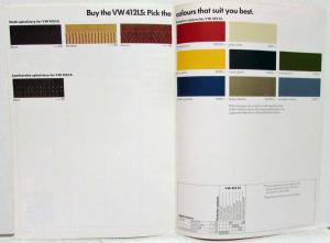 1974 VW 412 LS Orange Cover Sales Brochure - UK Market