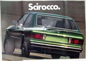 1974 VW Scirocco Een Sportcoupe in Optima Forma Sales Folder/Poster - Dutch Text