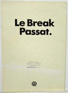 1974 VW Le Break Passat Sales Folder - French Text