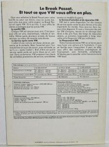 1974 VW Le Break Passat Sales Folder - French Text