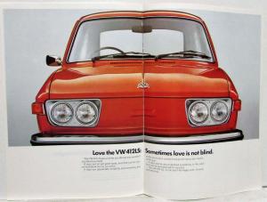 1974 VW 412LS Orange Cover Sales Brochure - UK Market Right-Hand Drive