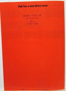 1974 VW 412LS Orange Cover Sales Brochure - UK Market Right-Hand Drive