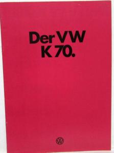 1974 VW Der K70 Sales Brochure - German Text