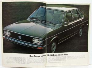 1974 VW The Passat Sales Brochure - German Text