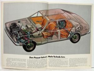 1974 VW The Passat Sales Brochure - German Text