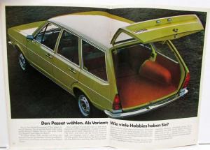 1974 VW The Passat Sales Brochure - German Text