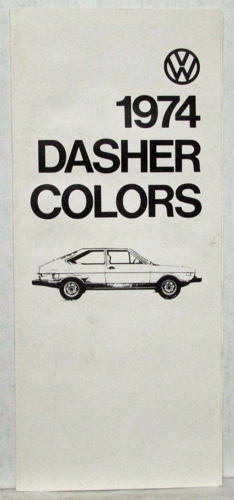 1974 VW Dasher Colors Paint Chips Sales Brochure - Canadian