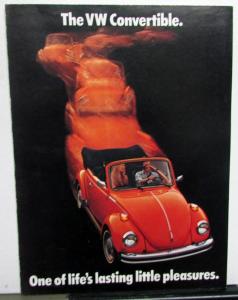 1974 VW Volkswagen Convertible One of Lifes Lasting Little Pleasures Brochure