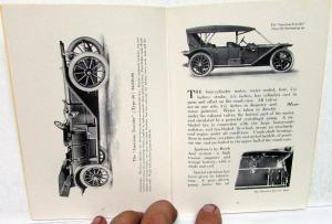 1912 The American Motors Underslung Dealer Brochure Traveler Roadster Scout