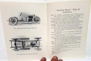 1912 The American Motors Underslung Dealer Brochure Traveler Roadster Scout