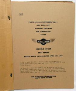 1937 Studebaker Truck Dealer Master Parts Catalog Book J20 J25 Models Original