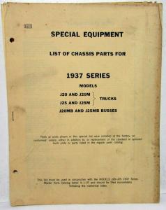 1937 Studebaker Truck Dealer Special Equipment Factory Installed J20 25 List