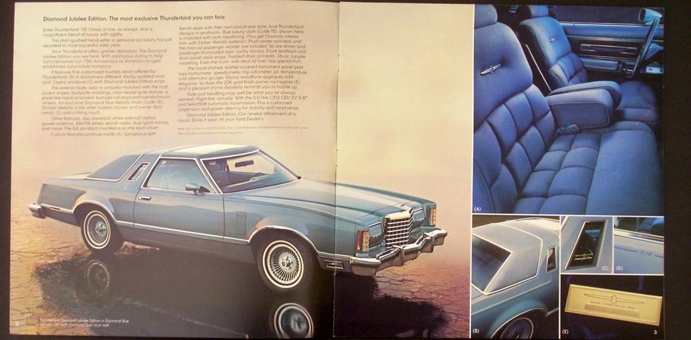 Vintage  1978 Ford Thunderbird Sales Brochure 