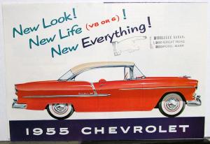 1955 Chevrolet Bel Air Two Ten One Fifty V8 V6 Models Sales Folder Original