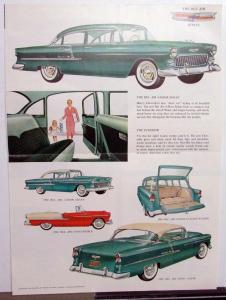 1955 Chevrolet Bel Air Two Ten One Fifty V8 V6 Models Sales Folder Original