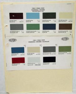 1959 1960 1961 Vauxhall Motors Paint Chips by DuPont