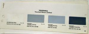 1962 Vauxhall Motors Paint Chips by DuPont