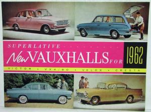 1962 Superlative New Vauxhalls Victor VX4/90 Velox Cresta Sales Folder