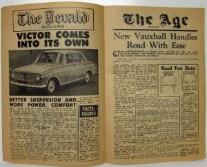 1962 Vauxhall Article Reprint Read What Melbourne Motor Writers Say About Victor