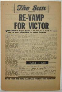 1962 Vauxhall Article Reprint Read What Melbourne Motor Writers Say About Victor