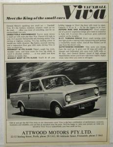 1964 Vauxhall Viva Spec Sheet - Australian Market