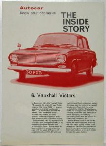 1964 Vauxhall Victors The Inside Story Article Reprint From Autocar