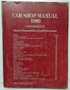 1989 Lincoln Continental Body Chassis Elec Powertrain Service Shop Repair Manual