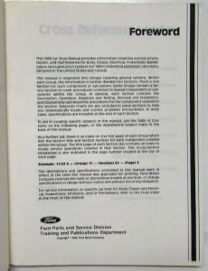 1989 Lincoln Continental Body Chassis Elec Powertrain Service Shop Repair Manual
