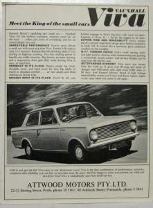 1964-1966? Vauxhall Viva Meet the King of Small Cars Spec Sheet