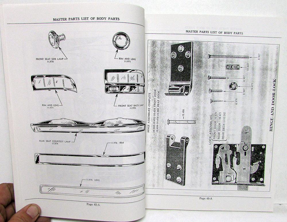 1928 to 1941 Buick Master Body Parts List Catalog Book Sedan Coupe