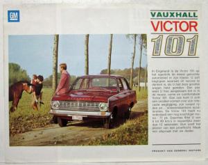 1967 Vauxhall Victor 101 Keuze Uit 6 Versies Sales Brochure - Dutch Text