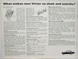 1968 Vauxhall Sleek and Scorchy New Victor Yellow Cover Sales Brochure