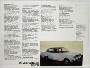 1970 Vauxhall Viva Fourdoor Sales Folder from Turin Auto Show