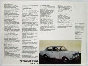 1970 Vauxhall Viva Fourdoor Sales Folder from Turin Auto Show