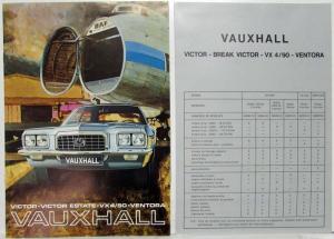 1972 Vauxhall Full Line Sales Brochure with Spec Folder - French Text