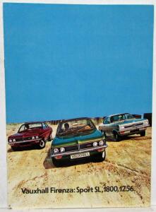 1973 Vauxhall Firenza Sport SL 1800 1256 Sales Brochure