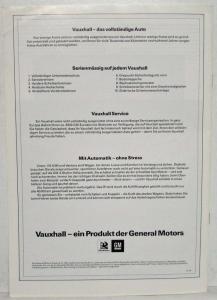 1974 Vauxhall VX 4/90 Victor Ventora Sales Brochure - German Text