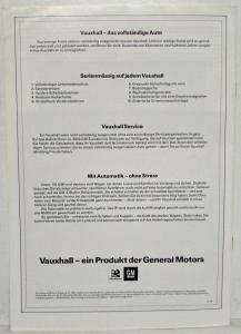 1974 Vauxhall VX 4/90 Victor Ventora Sales Brochure - German Text
