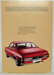 1975 Vauxhall Magnum Sales Brochure Saloon Coupe Estate - Right Hand Drive